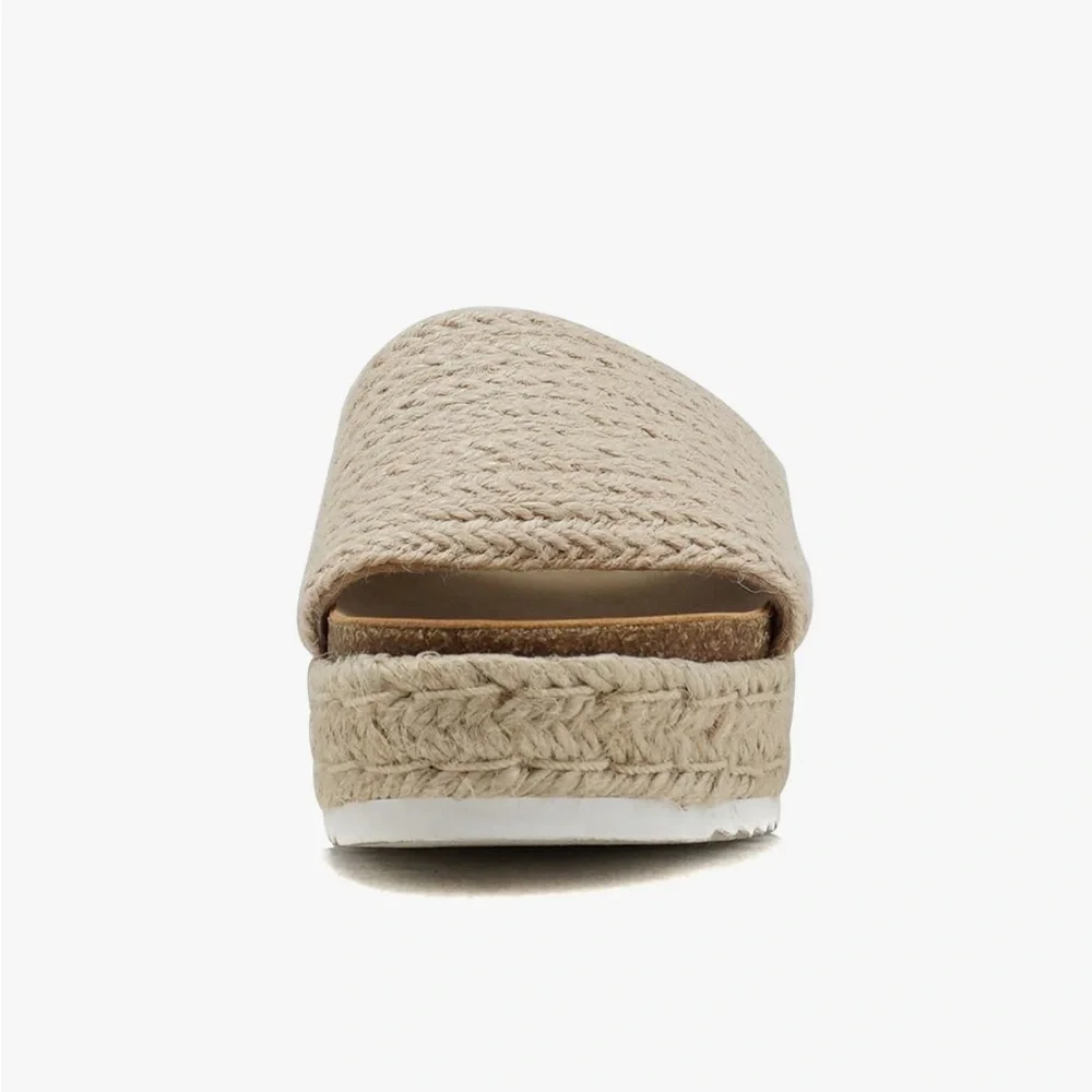 Soda Cream Espadrille Platform Slide